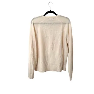 NAADAM Cashmere Quarter Button Sweater Ivory Large White thumbnail 4
