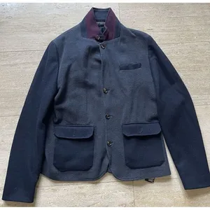 Ted Baker‎ London Blue Wool Sleeve Textured Coat Jacket Removable Collar Size 6 thumbnail 1