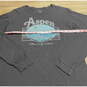 American Eagle Aspen Colorado Graphic Long Sleeve Tee gray‎ Medium thumbnail 4