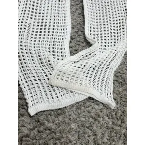 Polly Crochet Open Knit Pants Women’s Size 4 Wide Leg White Beachy Coastal thumbnail 8
