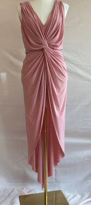 MISA Los Angeles Leza Sleeveless Front Knot Maxi Dress in Dusty Rose, Size XS thumbnail 1