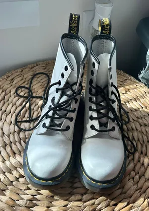 Dr. Martens White Boots thumbnail 1
