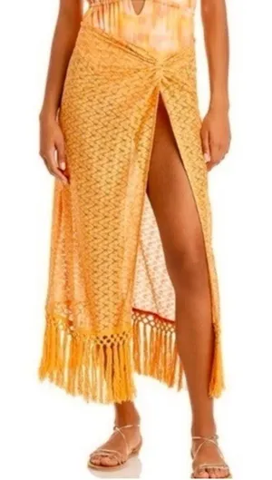 Ramy Brook Gaia Metallic Faux Wrap Maxi Skirt Coverup Size S retail $245 thumbnail 1