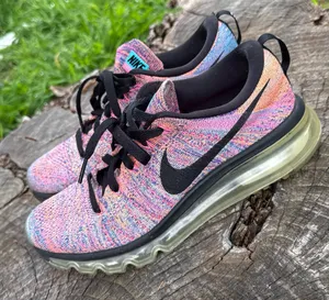 Nike Women's Flyknit Air Max Multicolor Running Shoes Sneakers Size 7 thumbnail 1
