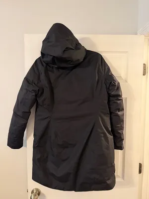 THE NORTH FACE Insulated Black Hooded Parka long size L 100% nylon and Goose thumbnail 6