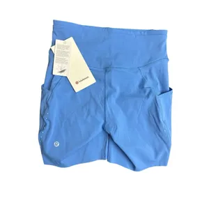 Lululemon Fast & Free High Rise Short 6” with Pockets Size 4 Pool Blue New $74 thumbnail 2
