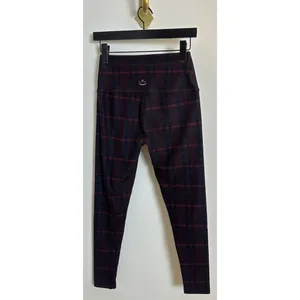 BEYOND YOGA SoftMark High Waisted Midi Legging in Dark Cherry Preppy Plaid Large thumbnail 6