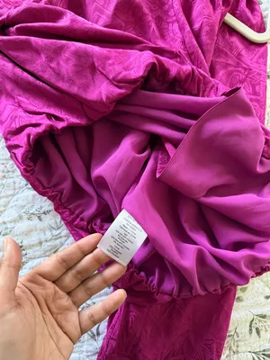 Veronica Beard Silk Blend Fuscia Berry Shoulder Cut Out Long Sleeve Blouse Top thumbnail 8