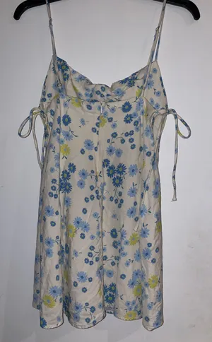 Zara Floral Linen Mini Dress Medium thumbnail 6