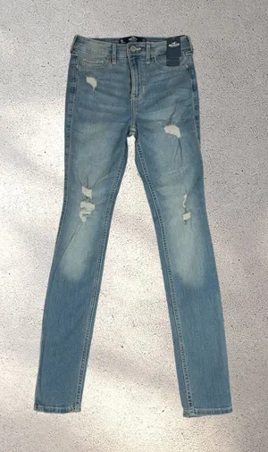 Hollister High Rise Super Skinny Jeans Women’s Size 0 24x30 Distressed NWT Y2K thumbnail 1