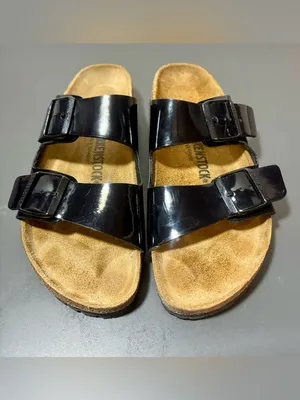BIRKENSTOCK Arizona Black Patent Sandals thumbnail 3
