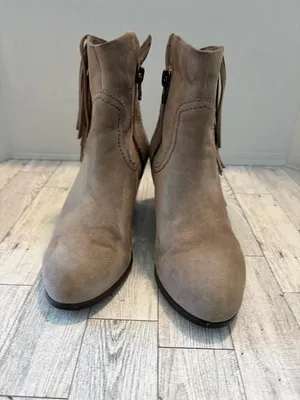 Sam Edelman Women's Louie Ankle Fringe Booties Tan Suede 7M Cowgirl thumbnail 4