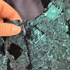 Zara Green Sequined Ruffled Sleeve Mini Dress Blogger Favorite XS Glam Party thumbnail 7