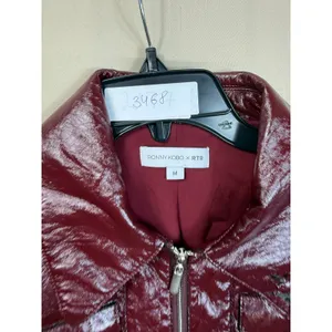Ronny Kobo Patent Faux Leather Jacket Medium Red thumbnail 2