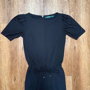 Lauren Ralph Lauren Black Jumpsuit Women's Small Gold Zipper Adjustable Waist thumbnail 6