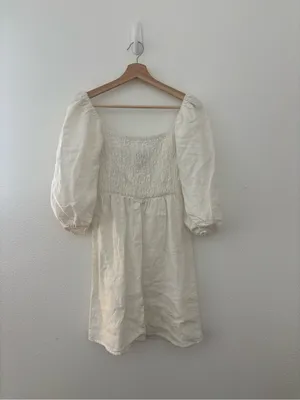 Tuckernuck Annie linen Dress in white thumbnail 2