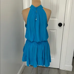 Ramy Brook Ziggy Halter Dress in Lagoon thumbnail 4
