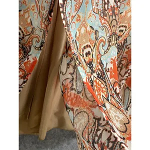 Vintage Tanner 100% Silk Paisley Slip Dress Size 2 Orange Brown Boho thumbnail 5