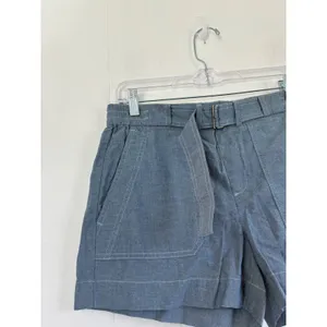 Vince Womens Blue Cotton Chambray Belted‎ Utility Shorts Size M Elastic Waist thumbnail 5