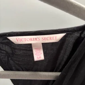 Victoria's Secret Black Crochet Open-Back Beach Swim Cover-Up Tunic thumbnail 7