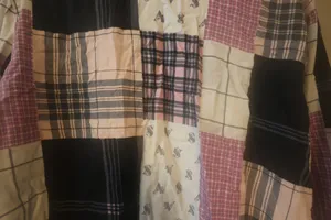 Victoria's Secret plaid flannel path quilt pajamas sleep shirt with pocket in light pink, dark pink and black size small. thumbnail 3
