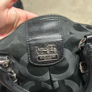 Coach Signature Madison Satchel Crossbody Purse Black Monogram *NO HANG TAG thumbnail 8