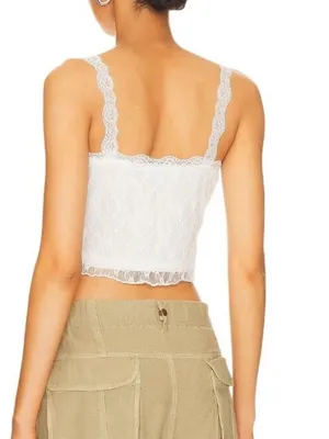 More to Come/Revolve White Lace Crop Tank Top - Women thumbnail 3