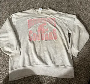 Women’s Vintage Grey And Pink WSU Cougars Crewneck Size Large thumbnail 1
