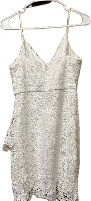 White Lulus Lace Dress Midi Medium thumbnail 2