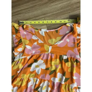 Wm‎ Med Orange Floral Babydoll Flutter Sleeve Cottage Spring Feminine Summer thumbnail 8