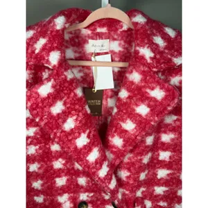 Active USA Fuchsia Pink Check Boucle Fleece Coat Large NWT Barbiecore‎ thumbnail 5
