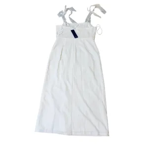 NWT Lulus Size Medium Romantic Celebration White Tie-Strap Bodycon Midi Dress thumbnail 6
