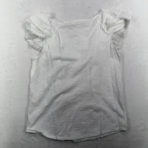Sézane S Top Ruffle Swiss Dot Pom Pom Lace Slub Organic Cotton White Feminine thumbnail 10