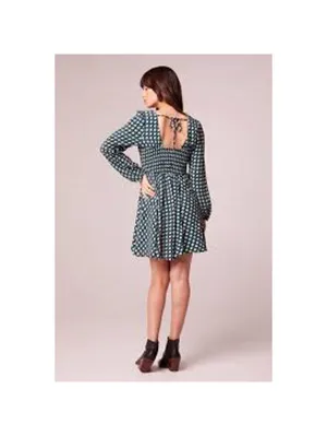 Band of the Free NWT Womens Genevieve Teal Diamond Long Sleeve Mini Dress Size S thumbnail 14