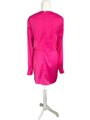 STEVE MADDEN Burgundy Pink Block Long Sleeve Dress Size Small thumbnail 3