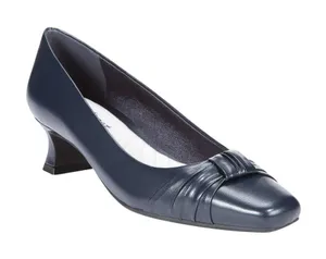 NWT Easy Street Womens Waive Dress Pump Block Heel WAIVE New Navy Blue 9.5M thumbnail 1