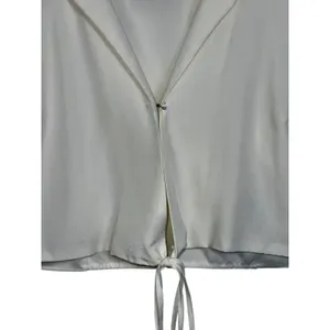 Abercrombie & Fitch White Collared Tie Front Long Sleeve Crop Top Blouse Size S thumbnail 5