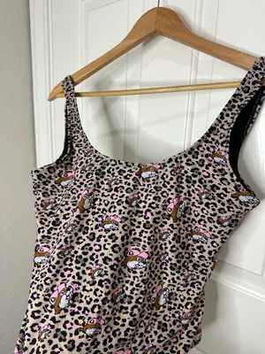 Buccees Tan Pink Cheetah Print Beaver Logo All Over One Piece Swimsuit XS Texas thumbnail 3