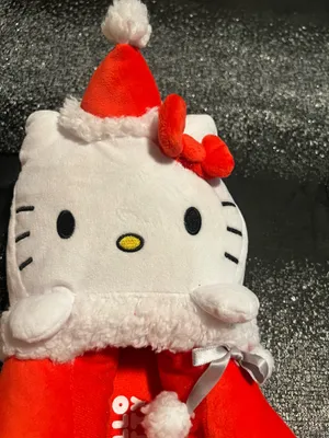 Womens 11/12 Sanrio Hello Kitty Christmas Holiday Stocking Slippers- Plush Red thumbnail 3