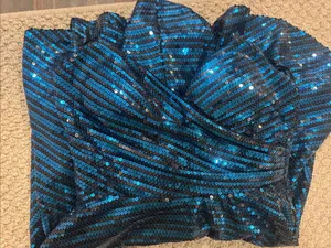 City Studio Teal Blue Sequined V-Neck Mini Dress thumbnail 6