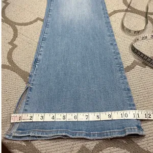 American Eagle Curvy Super High Rise Flare Jeans Stretch Slit Hem Size 10 thumbnail 8