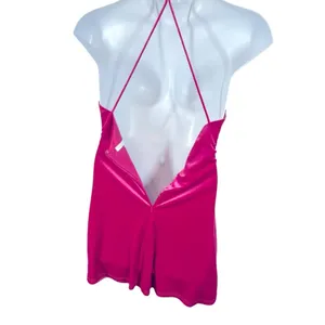 REVOLVE More To Come Kimmie Pink Velvet Mini Dress M Open Back Birthday Party thumbnail 11