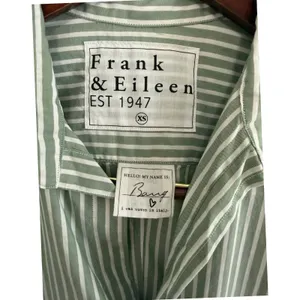 Frank & Eileen Barry Stripe Tailored Green White Button Down Shirt Cotton SZ‎ XS thumbnail 9