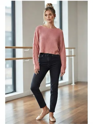 LA MIEL Dusty Rose Pink Knit Sweater Cropped Boat Neck Long Sleeve Small NWT thumbnail 10