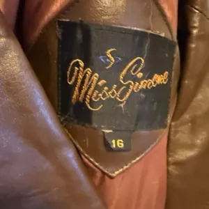 Vintage Miss Simone Leather Jacket Brown Size 16 thumbnail 5