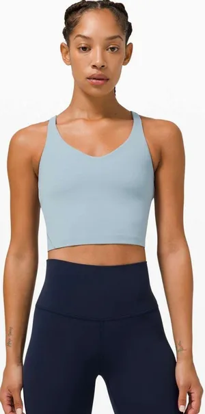 Lululemon Align Tank Chambray Light Blue Size 14 Nulu Scoop Neck Bra Crop Top thumbnail 1