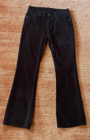 JW (JW Style) Corduroy Black Women’s Boot Cut Stretch Jeans Pants Size 8 thumbnail 1