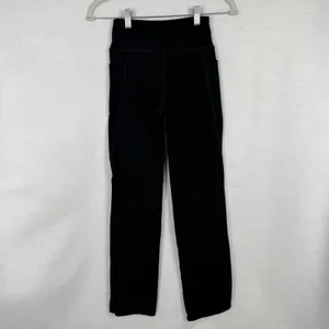 Jockey Activewear Pants Womens XS High Waisted Straight Leg Pockets Black thumbnail 4