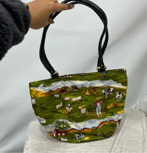 Country farm novelty handbag barn cows farmer sheep bunny rabbit scarecrow purse thumbnail 1