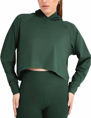 NEW YITTY Active UltraLuxe Cropped Hoodie Soft Long Sleeve Lightweight Jacket XL thumbnail 1